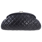 Chanel Timeless Black Lambskin Quilted Clutch Bag