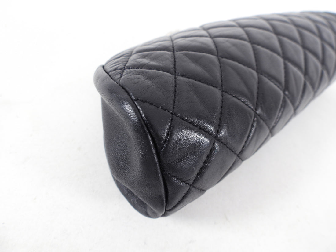 Chanel Timeless Black Lambskin Quilted Clutch Bag