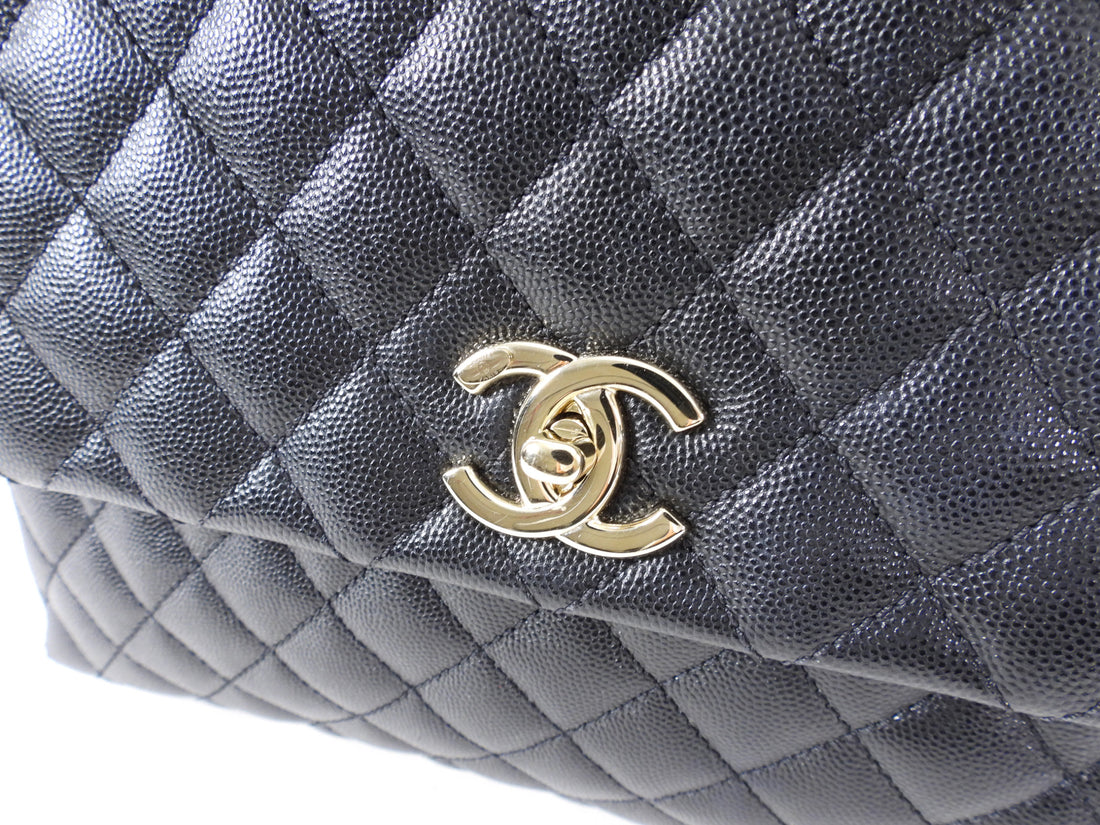 Chanel Vintage Large Zip Tote Brown Caviar Gold Hardware – Coco
