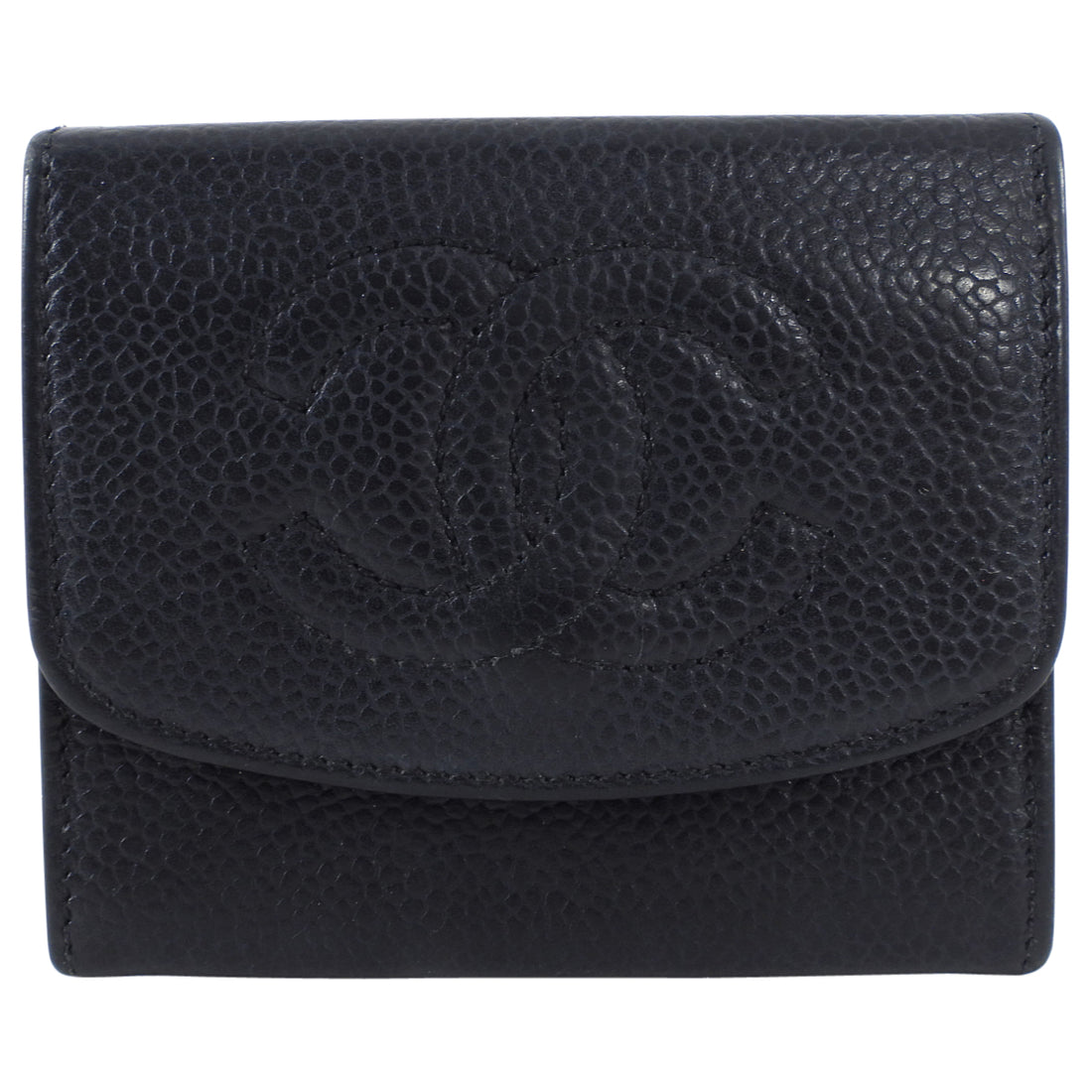 Chanel Vintage 1991 Caviar Timeless Coin Pouch Wallet