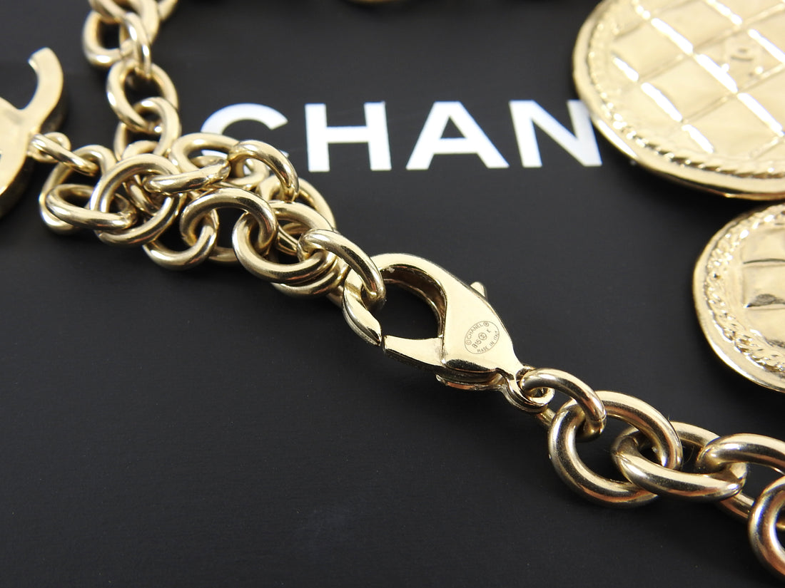 Chanel 2015 Fall Runway Gold Coin Charm Necklace 