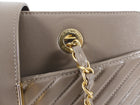 Chanel Collar and Tie Taupe Chevron Leather Tote Bag