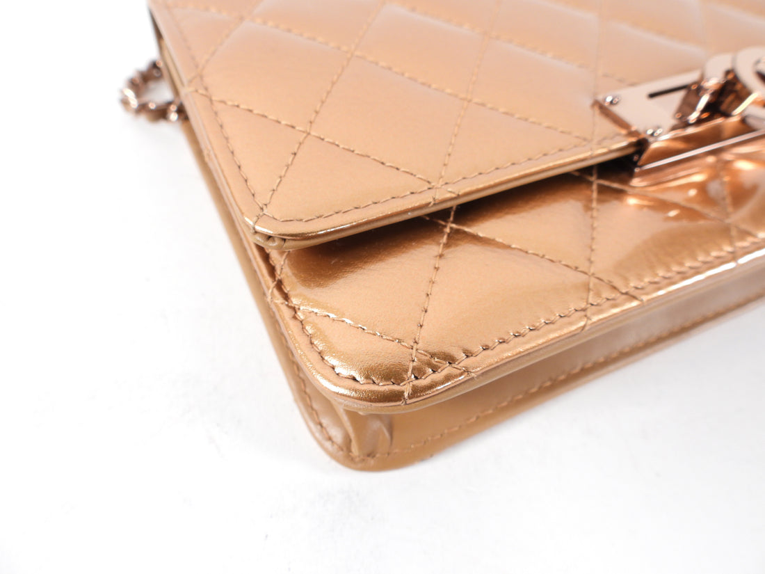 Chanel Copper Quilted Golden Class Wallet on Chain WOC