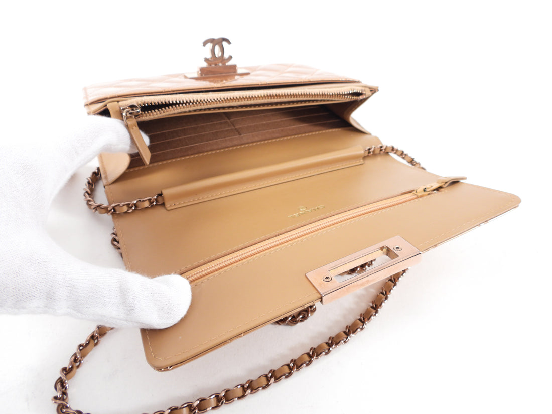 Chanel Copper Quilted Golden Class Wallet on Chain WOC