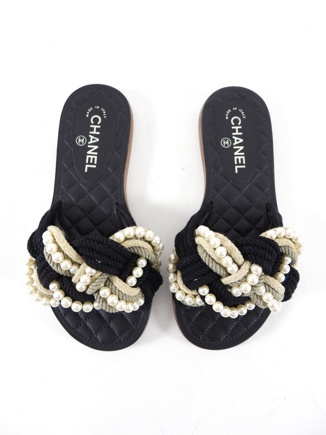 Stewart ø Alvorlig skør Chanel 2015 Cuba Collection Rope Pearl Bead Sandals - 37 – I MISS YOU  VINTAGE