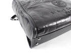 Chanel Deauville Black Leather Logo Tote Bag