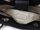 Chanel Deauville Black Leather Logo Tote Bag