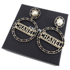 Chanel 2018 XL Braided Logo Runway Earrings