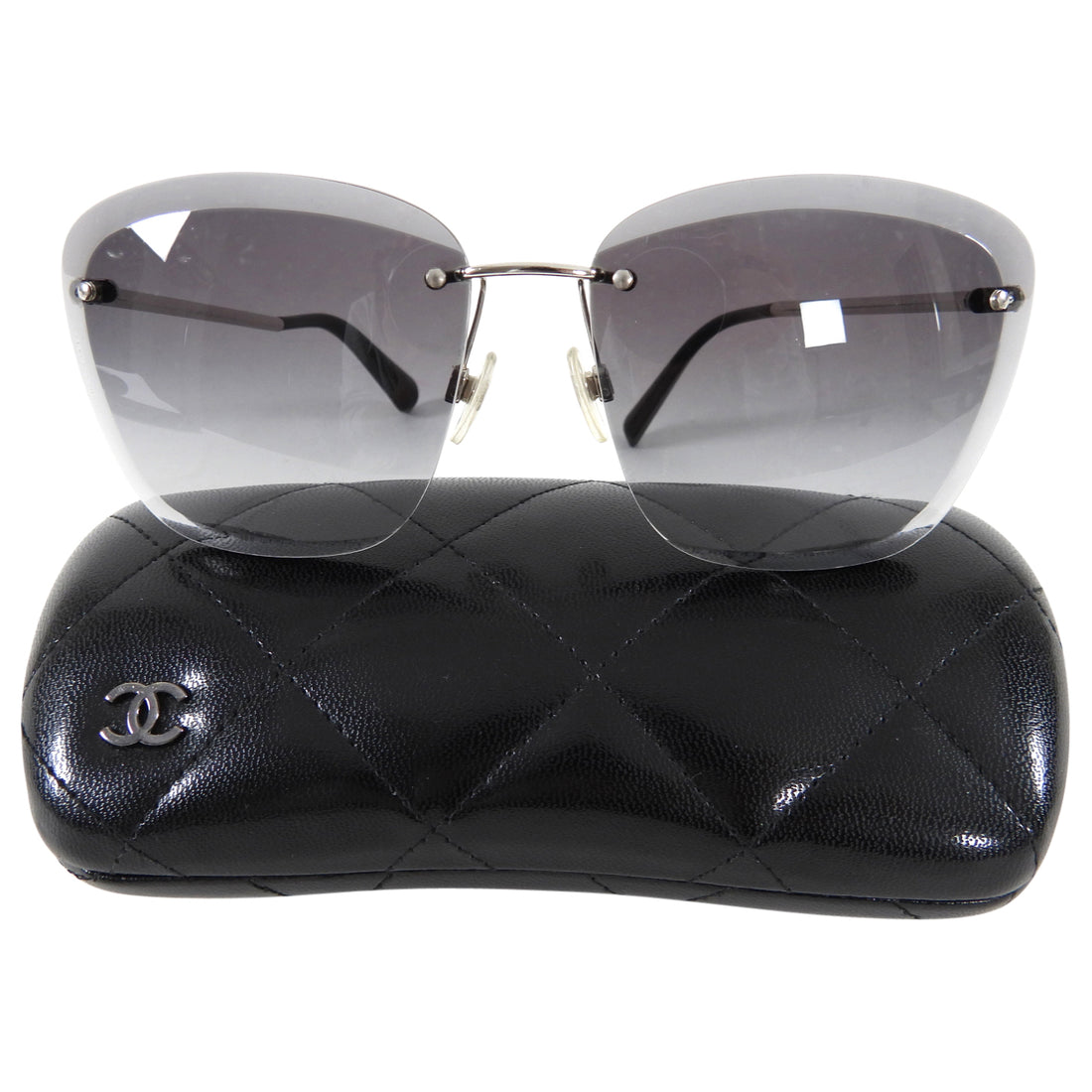 Chanel Frameless Faceted Smoke Sunglasses 4220