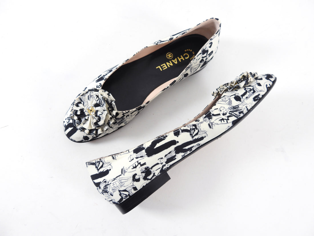 Chanel 03P Vintage Figural Fabric Ballet Flat - 37.5 / 7