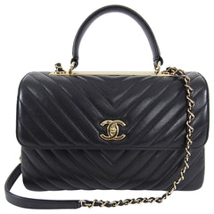 Chanel Trendy CC Chevron Medium Flap Bag with Top Handle – I MISS YOU  VINTAGE