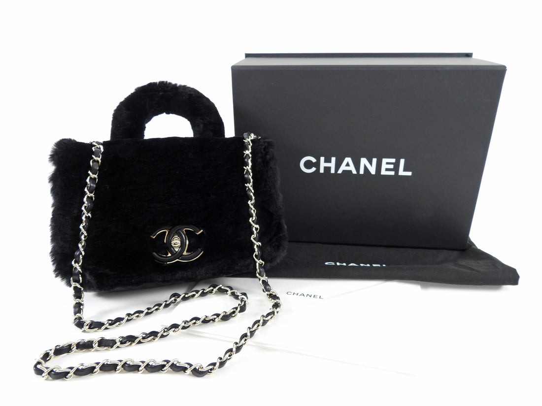 Chanel 17A Black Oryalg Top Handle Flap Bag with Chain Strap – I MISS YOU  VINTAGE