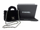 Chanel 17A Black Oryalg Top Handle Flap Bag with Chain Strap