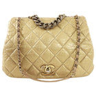 Chanel Gold Aged Leather Chain Flap Bag