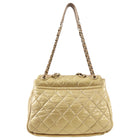 Chanel Gold Aged Leather Chain Flap Bag