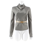 Chanel 05P Gold Metallic Linen CC Belt
