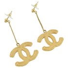 Chanel 2017 Matte Gold CC Drop Earrings