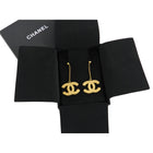 Chanel 2017 Matte Gold CC Drop Earrings