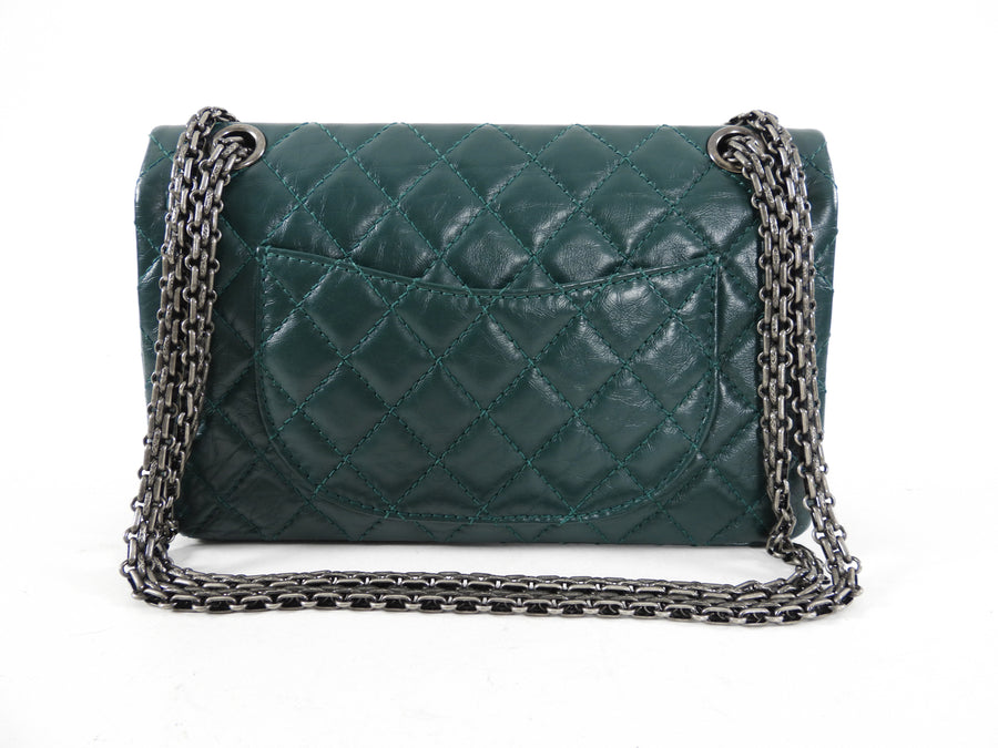 Chanel Small 225 Aged Calfskin Green Re-issue Double Flap Bag – I