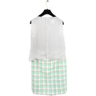 Chanel Vintage 04C Mint Green Tweed and Light Beige Chiffon Skirt Set - FR38 / 40 (M)