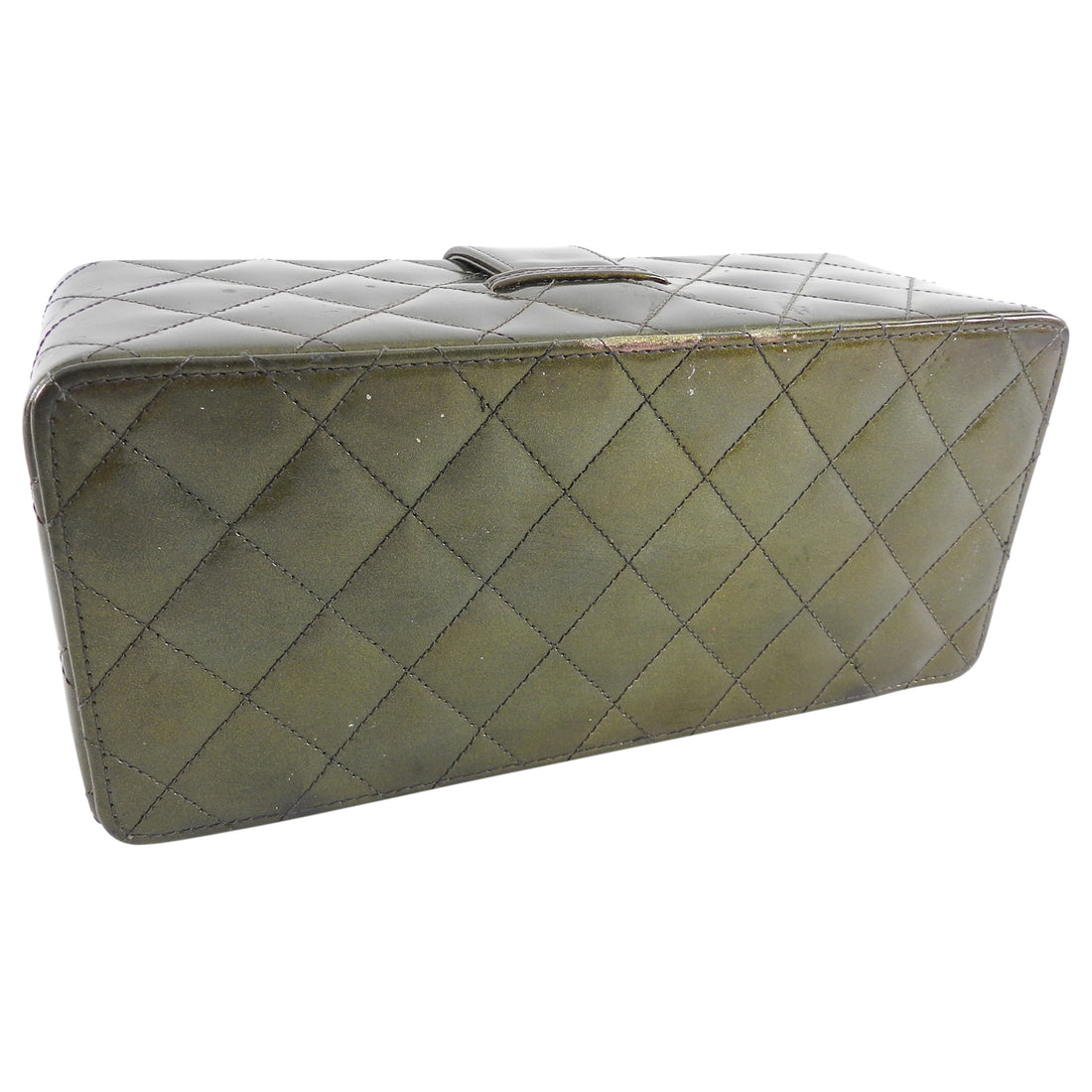 Pre-owned Chanel Leather Vanity Case In Green