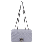 Chanel Grey Quilted Mini Flap Bag with Ruthenium Chain Strap
