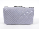 Chanel Grey Quilted Mini Flap Bag with Ruthenium Chain Strap