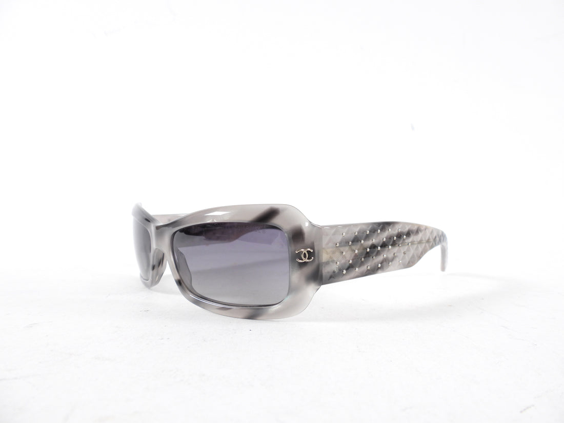 Chanel Vintage Grey Marble Frame Sunglasses