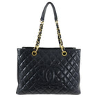 Chanel Grand Shopping Tote GST Black Caviar Gold Hardware.
