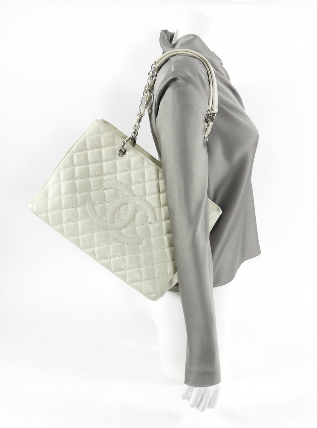 Chanel Large Ladies First Shopping Tote - White Totes, Handbags - CHA912012