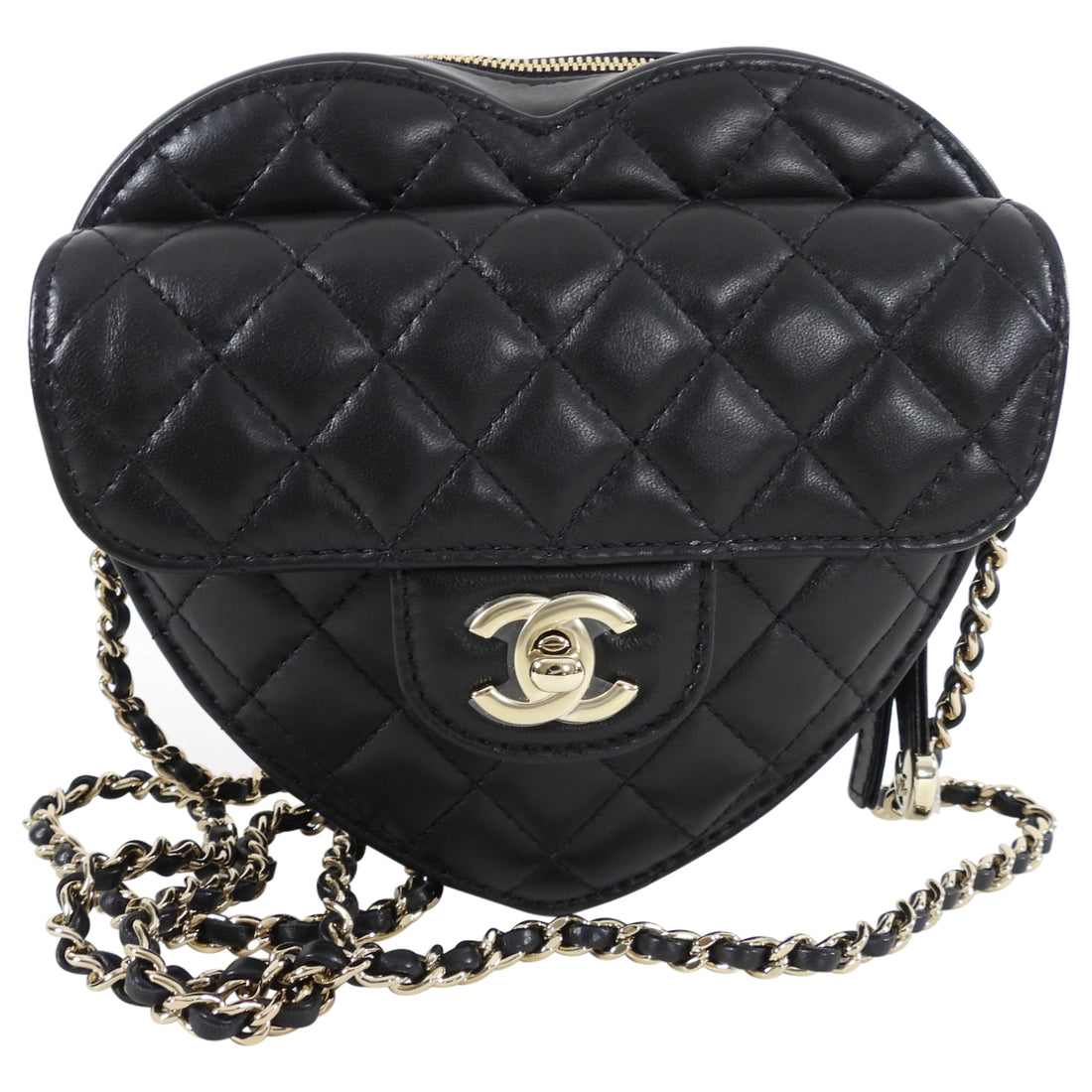 Chanel Heart Bag 22S Black Lambskin