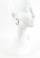 Chanel 21P Light Gold and Crystal Logo Hoop Earrings