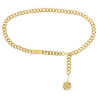 Chanel Vintage 1990's Gold ID Medallion Chain Belt