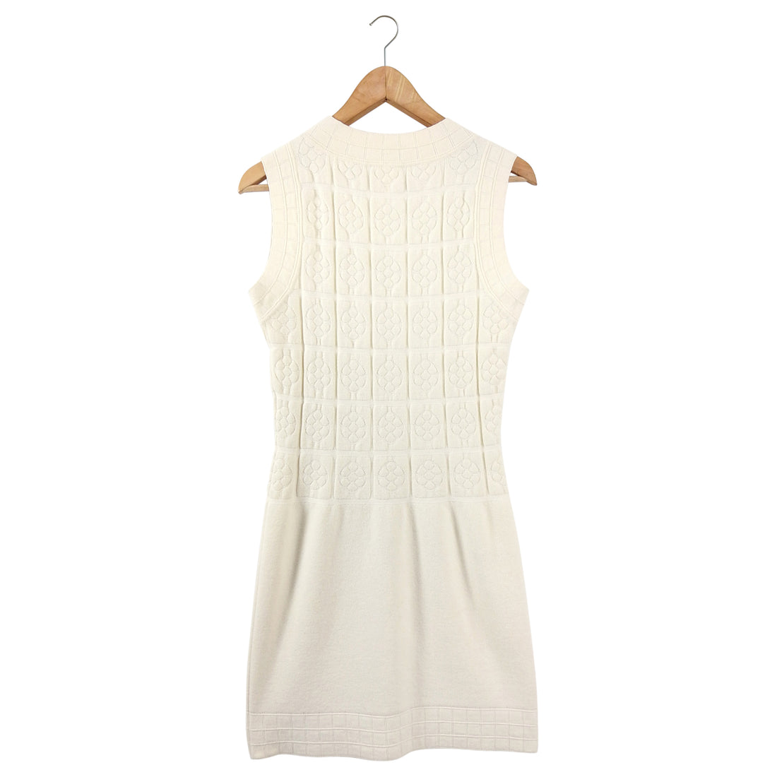 Chanel Ivory Textured Knit Sleeveless Dress - M