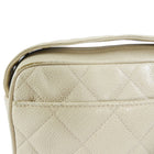Chanel Vintage 1994 Cream Caviar Leather Quilt Shoulder Bag