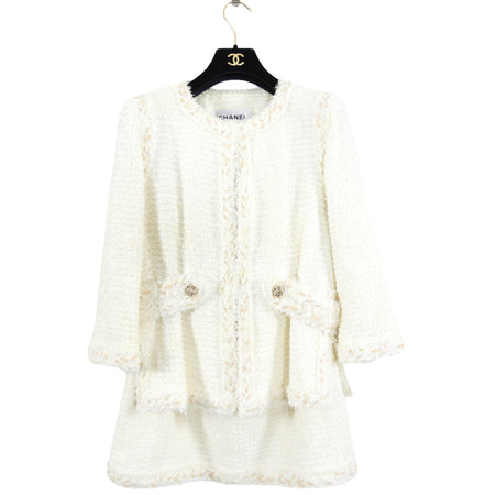 Chanel Spring 2010 Ivory Tweed Skirt Suit - FR40