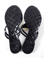 Chanel 09C Black Jelly Camelia Sandals - USA 6