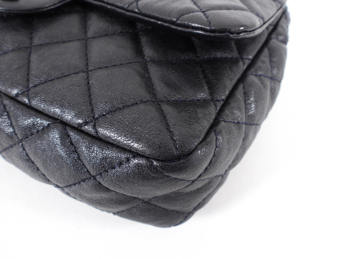 Chanel Black Leather Quilted Jumbo Single Flap Bag