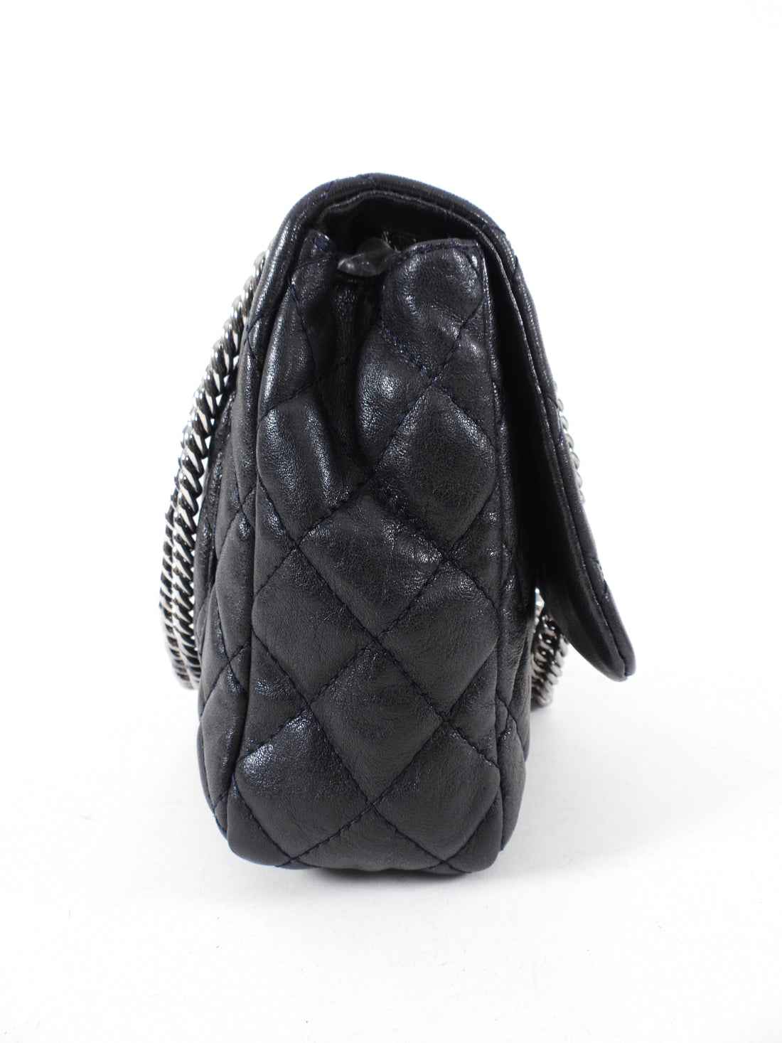 Chanel Black Leather Quilted Jumbo Single Flap Bag
