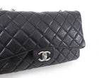 Chanel Black Leather Quilted Jumbo Single Flap Bag