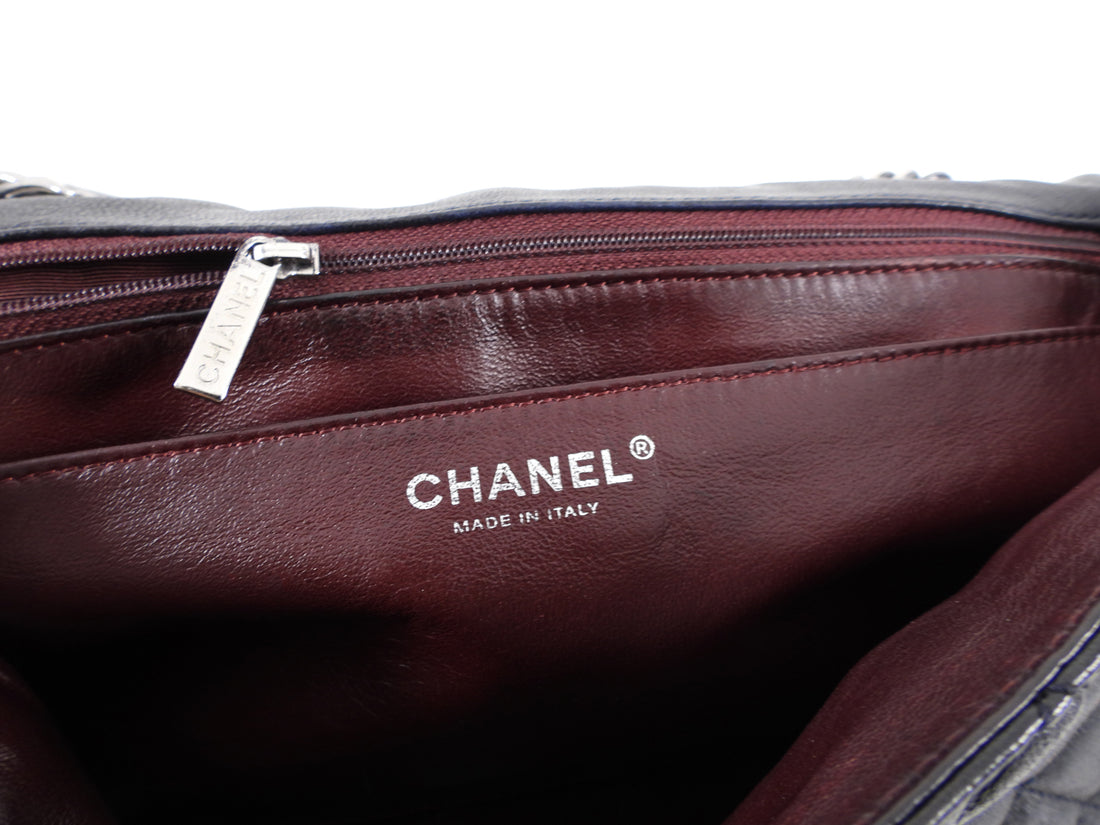 Chanel Black Leather Quilted Jumbo Single Flap Bag