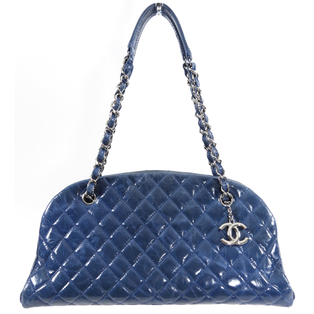 Chanel CC In Love Heart Clutch with Chain Blue Lambskin Light Gold Har   Madison Avenue Couture