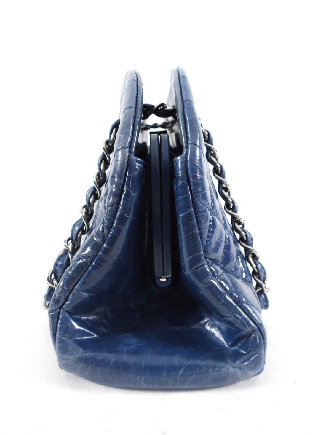 Chanel Blue Aged Glazed Leather Just Mademoiselle Bag