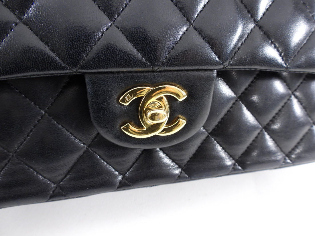Chanel Black Lambskin Medium Double Classic Flap Bag – I MISS YOU