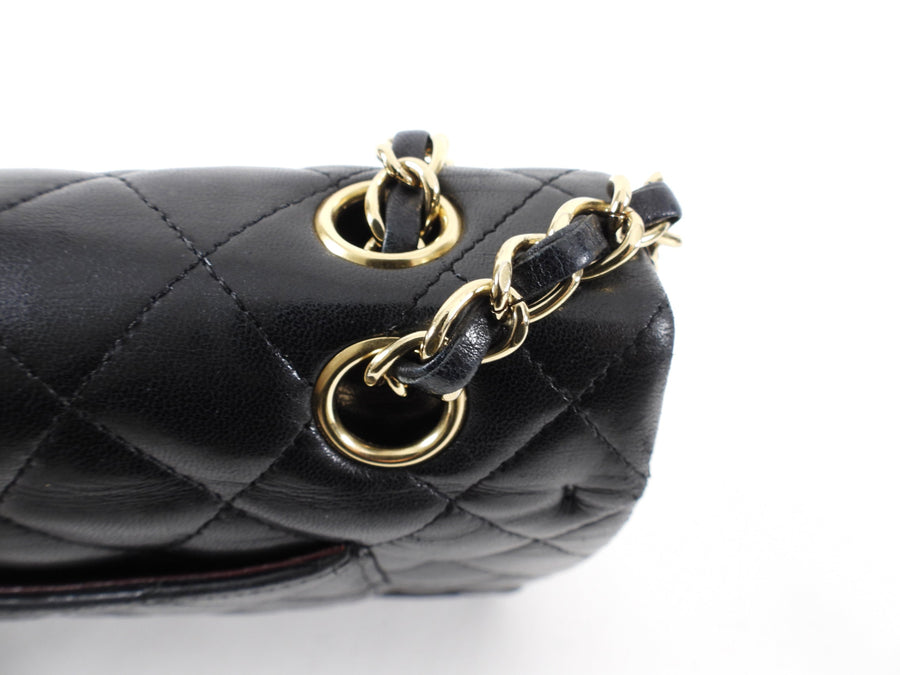 Chanel Black Lambskin Medium Double Classic Flap Bag 