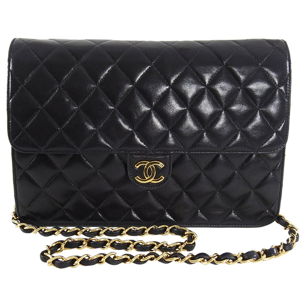 Chanel Vintage 1997 Black Lambskin Leather Quilt Flap Bag – I MISS YOU  VINTAGE