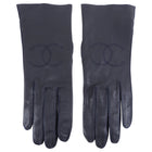 Chanel Leather CC Logo Gloves - 7