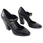 Chanel 08P Black Leather and Patent CC Mary Jane Shoes - 41