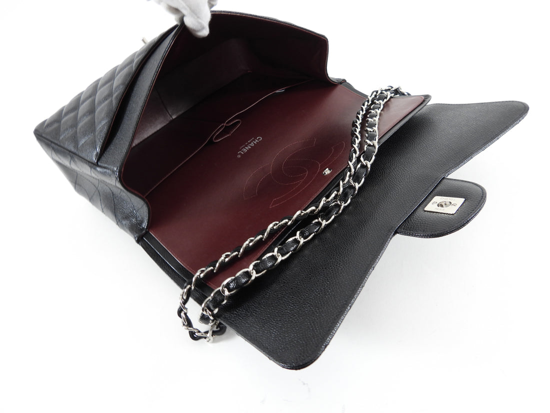 Chanel Black Caviar Maxi Classic Double Flap Bag
