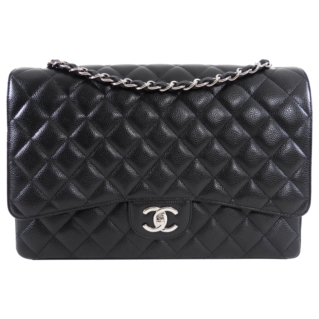 Chanel Black Caviar Maxi Classic Double Flap Bag